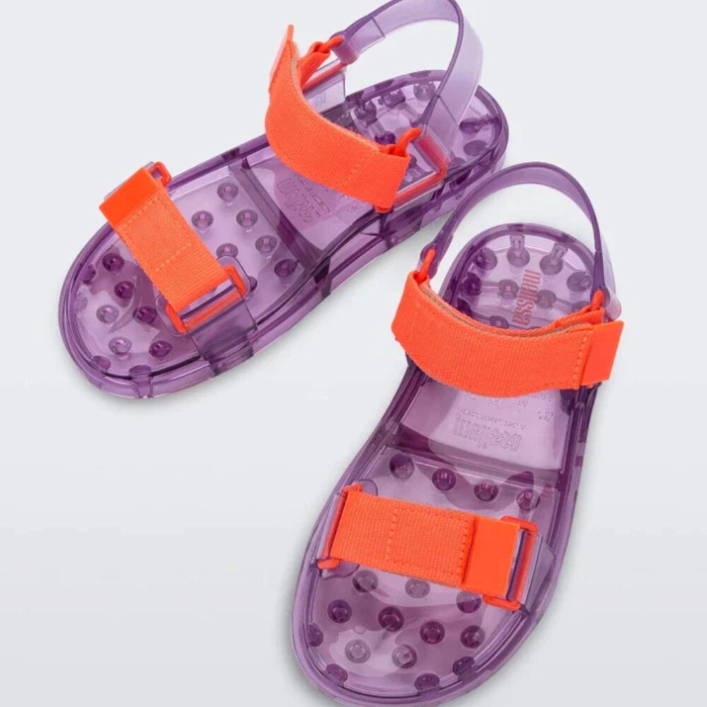 Melissa Wide Papete Sandals – Lilac/Orange (Size US 8)